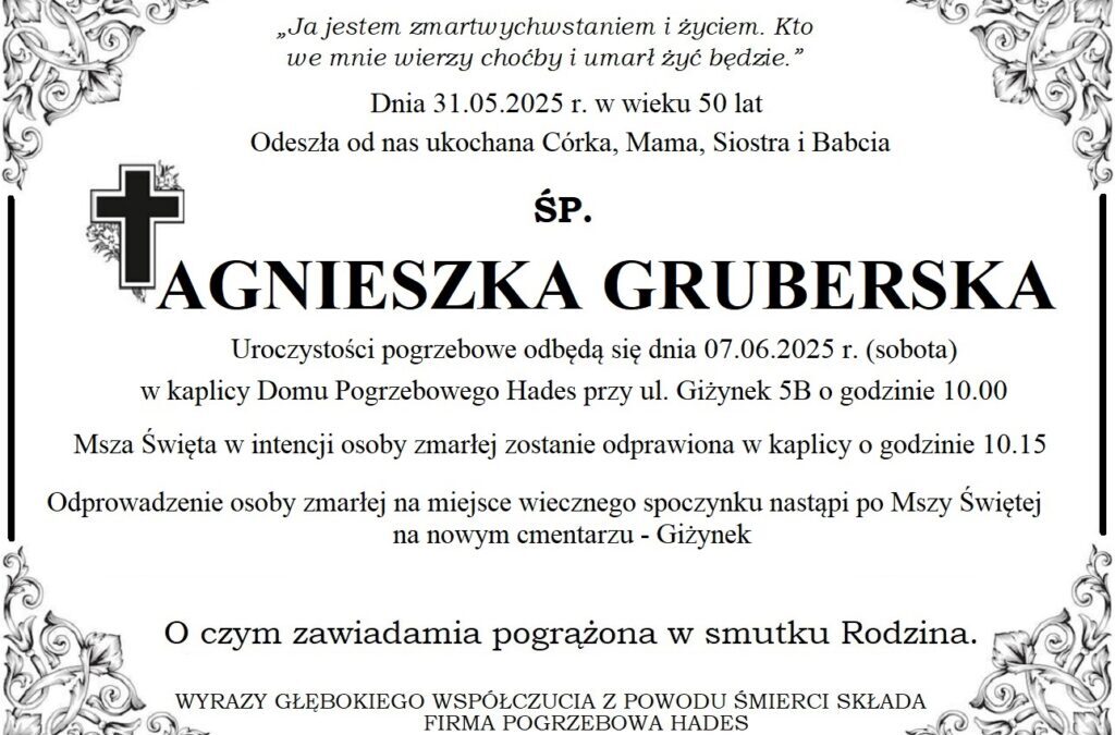 Ś.P. Agnieszka Gruberska