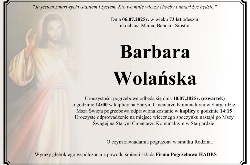 ŚP. BARBARA WOLAŃSKA