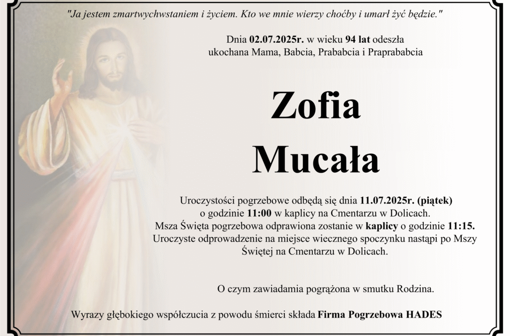 ŚP. ZOFIA MUCAŁA