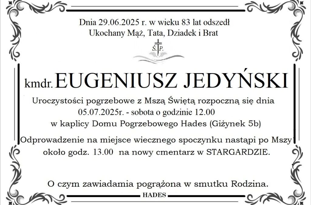 ŚP. kmdr. EUGENIUSZ JEDYŃSKI